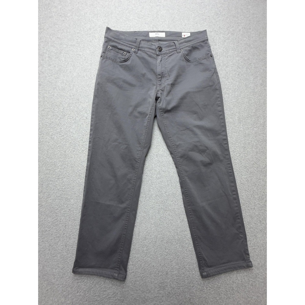 Brax Pants Mens 30x28 Gray Cooper Fancy Regular 5 Pocket Chino Casual Everyday
